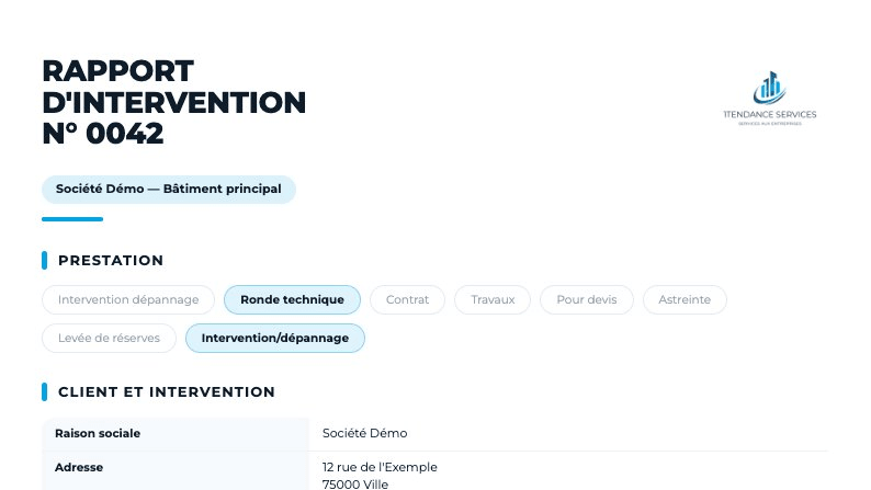 Le rapport PDF envoyé au client, au format professionnel et à la charte de votre entreprise