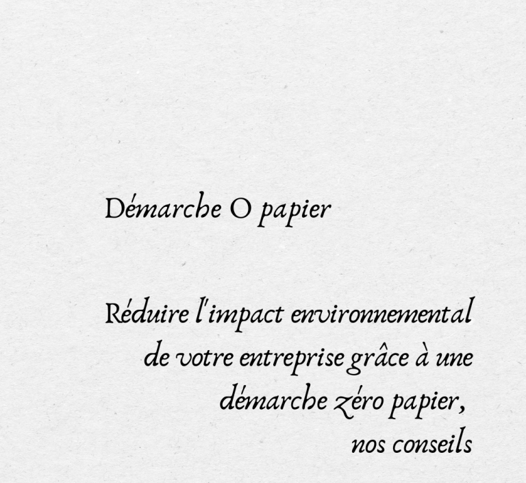 Démarche 0 papier